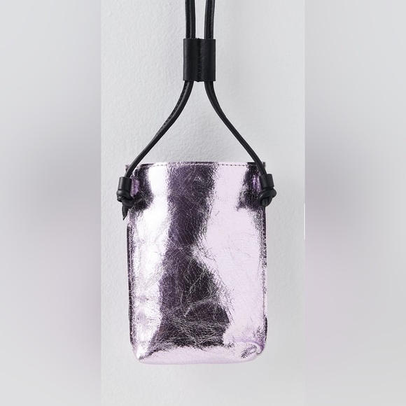 Free People Crossbody style, metallic leather fabrication, pouch design. - Picture 4 of 8